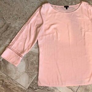 Talbots Light Pink Blouse with Trim Detail